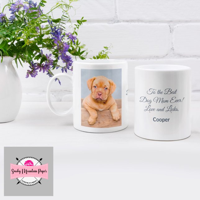 To the Best Dog Mom Ever Customizable Photo Mug (Creator Uploaded)