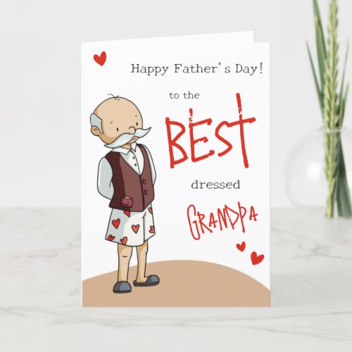 To the Best Grandpa in Underwear Fathers Day Holiday Card