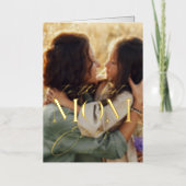 To The Best Mom Ever Script Mother's Day Photo Foil Greeting Card (Front)