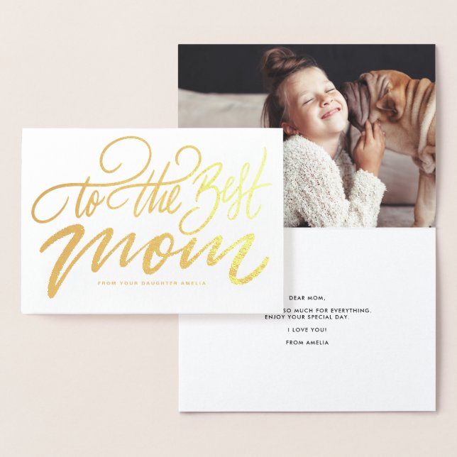 To The Best Mom Lettering Happy Mother's Day Foil Card (Display)