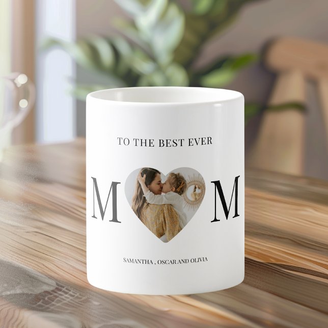 To the Best Mom Photo Heart Mug – Personalized  (Creator Uploaded)