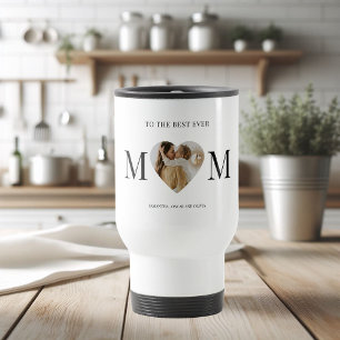 To the Best Mom Photo Heart   Personalized Travel Mug