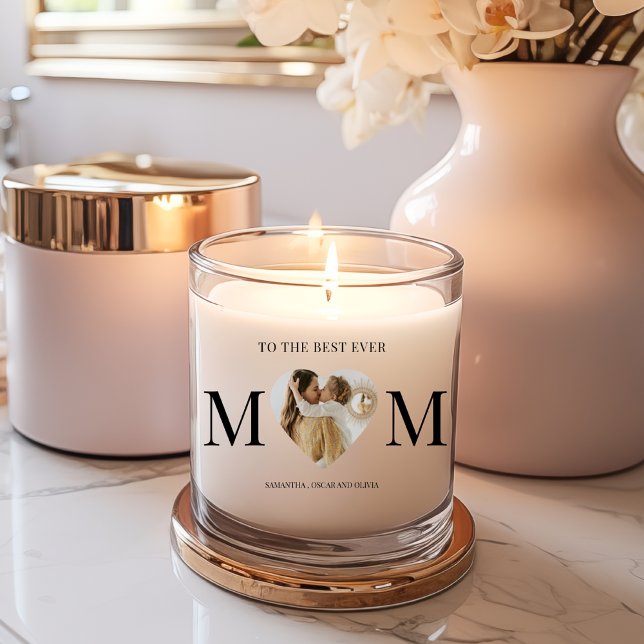 To the Best Mom Photo Heart  Scented Candle (Creator Uploaded)