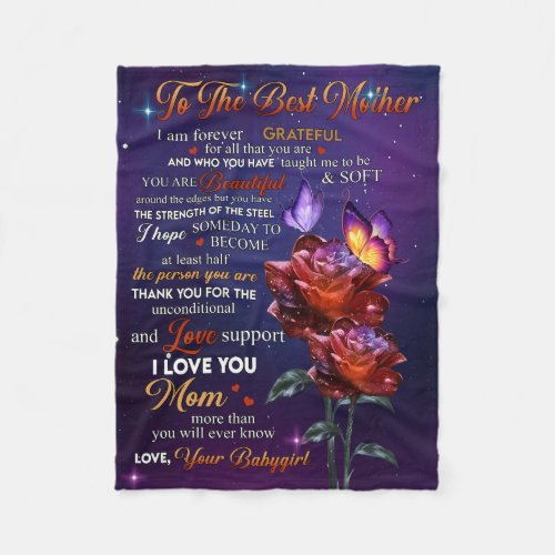  to the best mother from your babygirl fleece blanket
