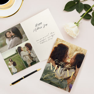 To The Best Mum Ever Script Mother's Day Photo Foil Greeting Card