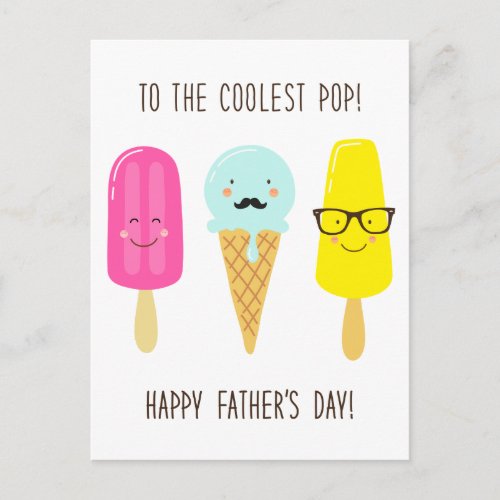 To The Coolest Pop _ Fathers Day Postcard