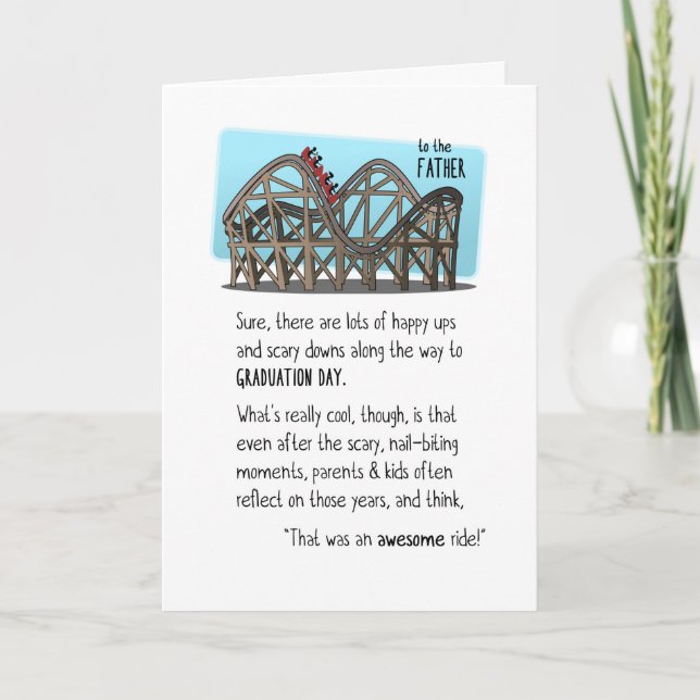 To the Father at Graduation-Roller Coaster Ride Card (Front)