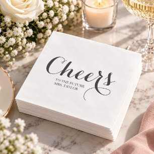 To The Future Mrs Name Bridal Shower Gray Napkins