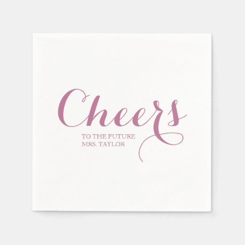 To The Future Mrs Name Bridal Shower Pink Napkins
