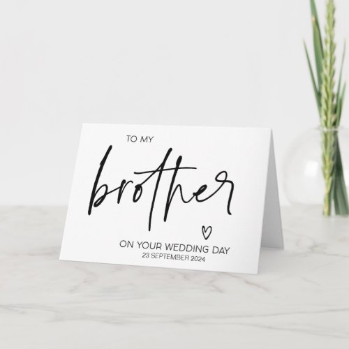 To the Groom Brother on Your Wedding Day Gift Card