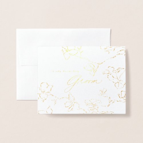 To the Handsome Groom Gold Foil Card