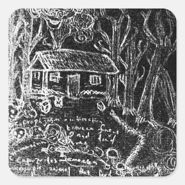 to the happy ending or the broken heart square sticker (Front)
