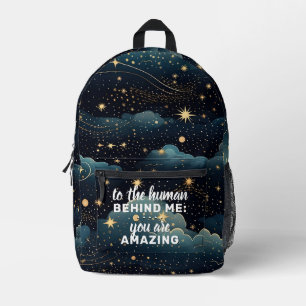 To The Human Behind Me Custom Backpack - Sky
