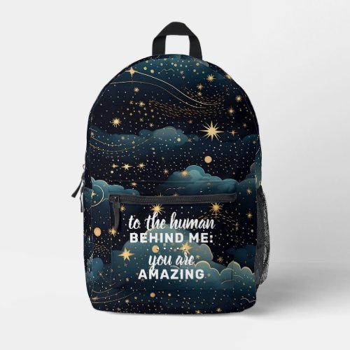 To The Human Behind Me Custom Backpack _ Sky