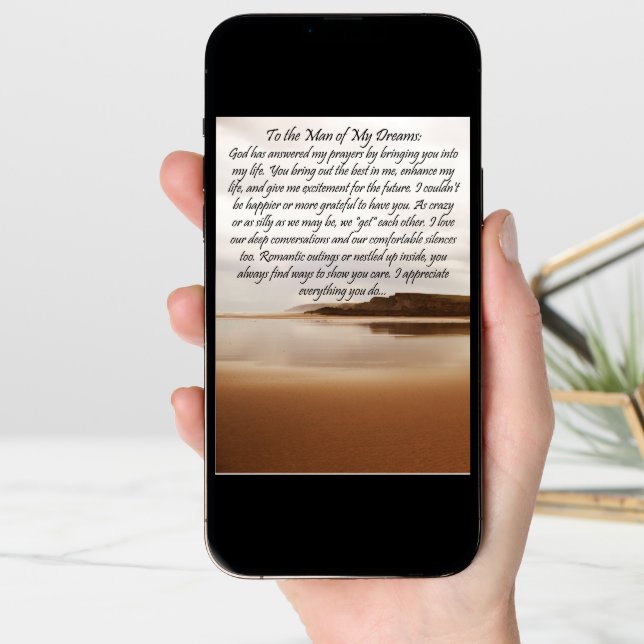 To The Man of My Dreams Birthday Card (Front Digital)