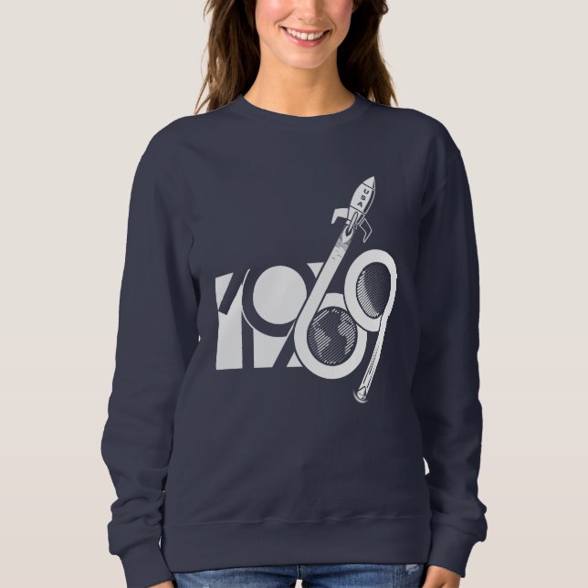 To the Moon 69 - white Sweatshirt (Front)