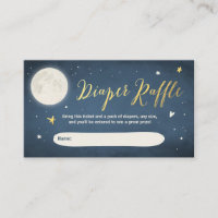 To the moon and back Baby Shower Diaper Raffle Enclosure Card