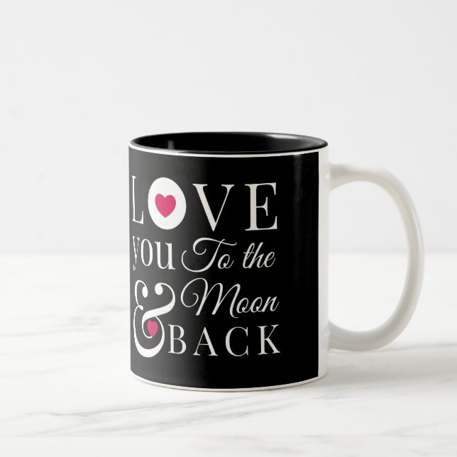 To the Moon and Back (Black) Two-Tone Coffee Mug (Right)