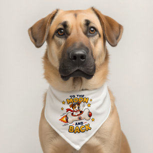 To The Moon And Back Dog Space Adventure Pet Bandana Collar