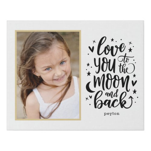 To The Moon And Back EDITABLE COLOR Custom Photo Faux Canvas Print