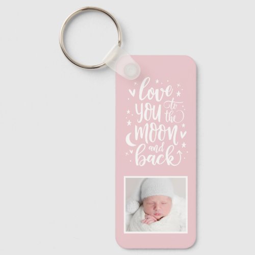 To The Moon And Back Editable Color Photo Keychain