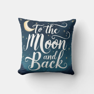 “To the Moon and Back” – Elegant Mother’s Day Throw Pillow