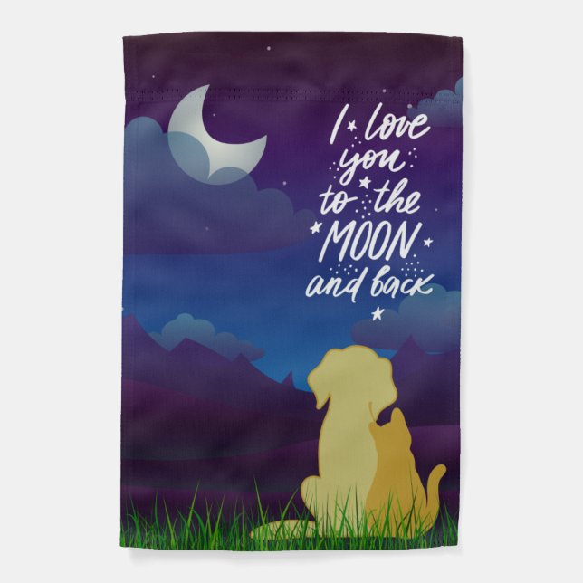 To the Moon and Back Garden Flag (Front)