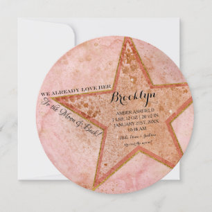 To the Moon and Back - Newborn Baby Girl Photo Announcement