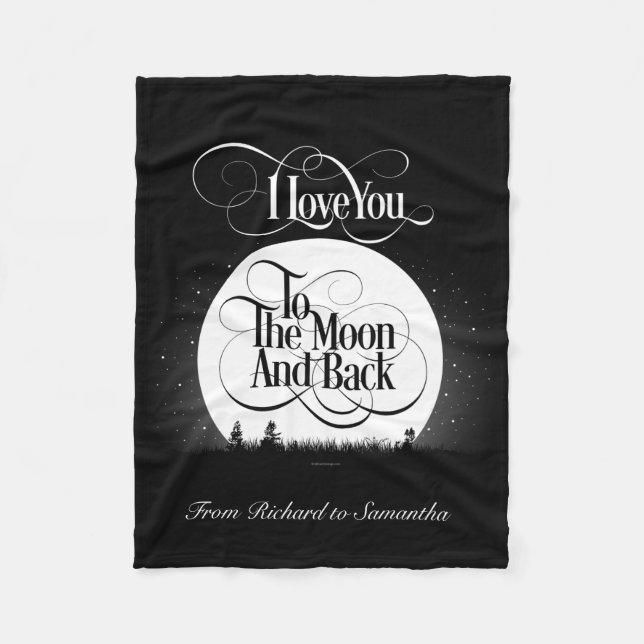 To The Moon And Back (personalized) Fleece Blanket (Front)
