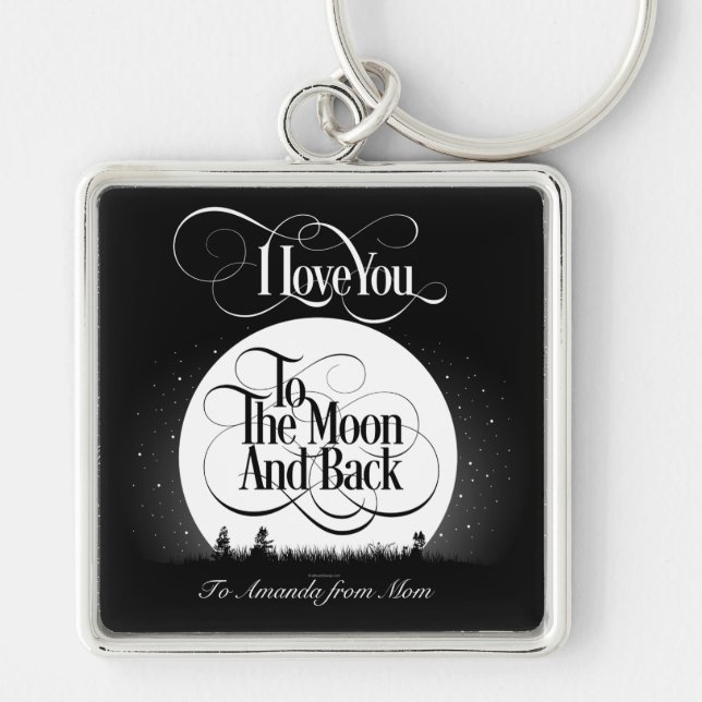 To The Moon And Back (personalized) Keychain (Front)