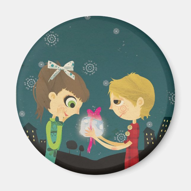 To the moon and back Pin Magnet (Front)