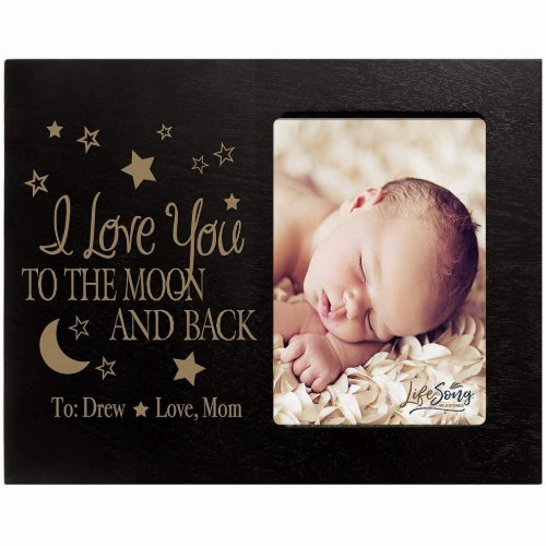 To the Moon and Back Sweet Black Picture Frame