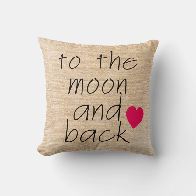 To the Moon and Back Throw Pillow (Front)