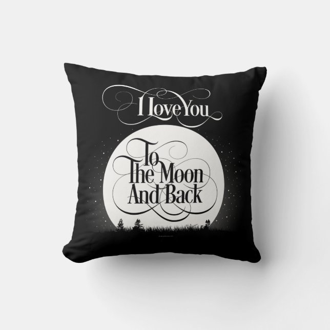 To The Moon And Back Throw Pillow (Front)