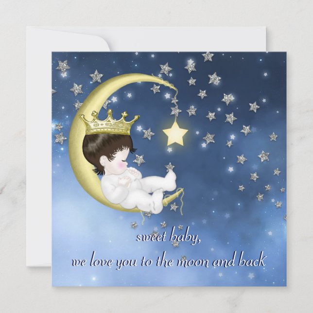 To The Moon Baby Shower Invitation (Front)