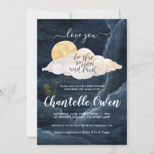 To the Moon Baby Shower Invitation