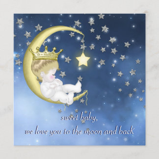 To The Moon Baby Shower Invitation