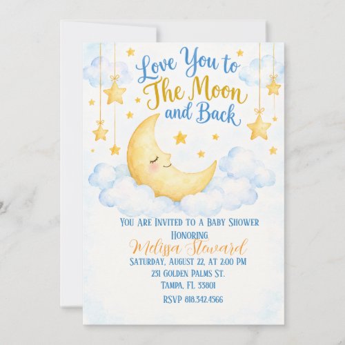 To The Moon & Back | Baby Shower Invitation