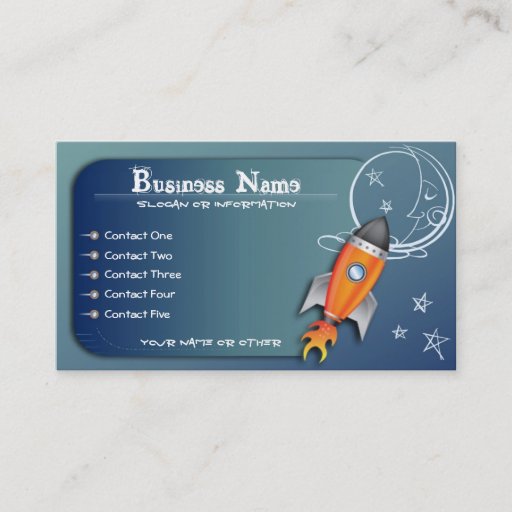 Customizable To the Moon Business Cards