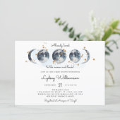 To The Moon Celestial Baby Shower Invitation (Standing Front)