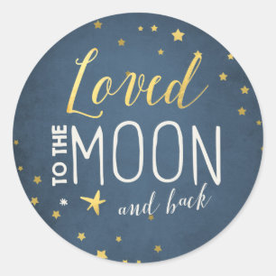 To the moon Envelope seal sticker Baby shower