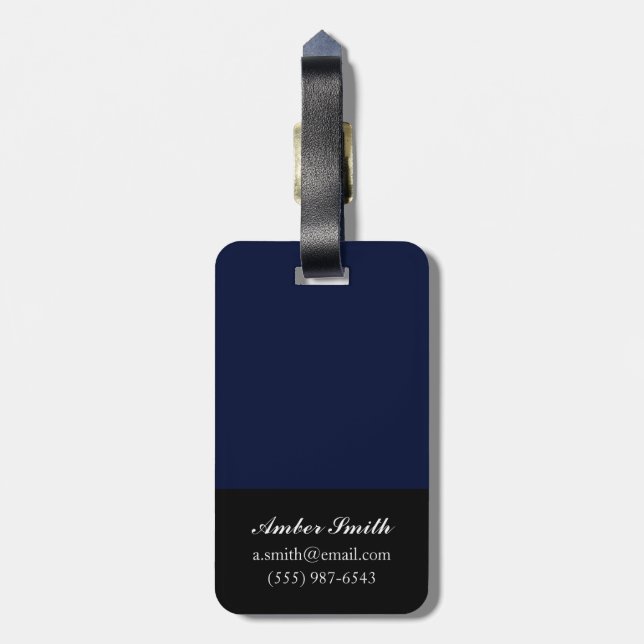To the moon luggage tag (Back Vertical)