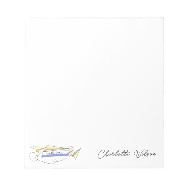 To The Moon Paper Airplane Notepad (Front)