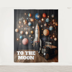 To The Moon Selfie Station Backdrop Tapestry
