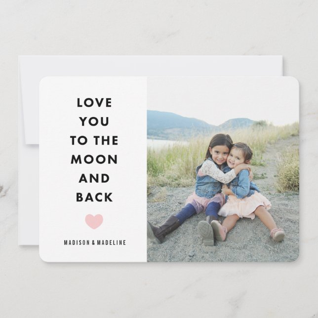 To the Moon | Valentine's Day Photo Card (Front)