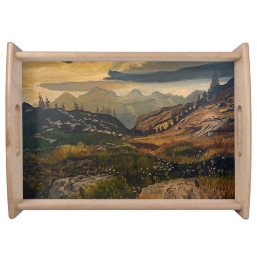To The Mountains Original by Gary Poling Serving Tray