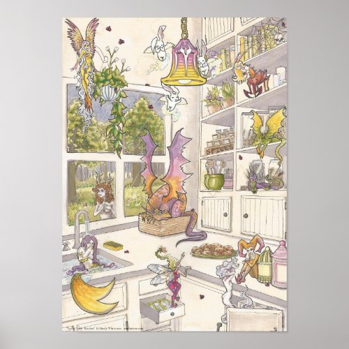 To the Nines Kitchen Fantasy Art Story Art Print