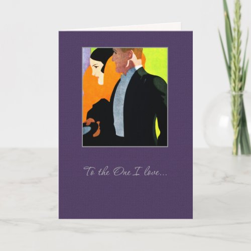 To the One I Love Art Deco Valentines Day Holiday Card