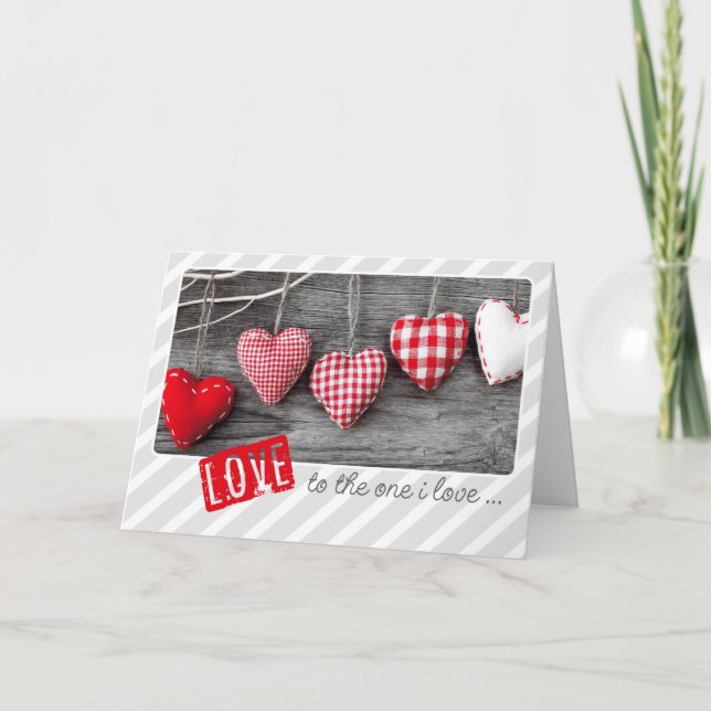 To the One I Love. Craft Heart Valentine's Day  Holiday Card (Front)