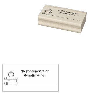 To the Parents or Guardians of Teacher School Rubber Stamp